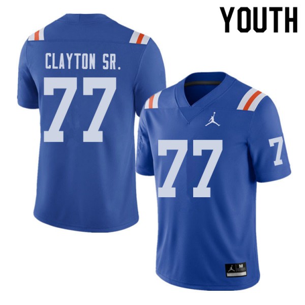Jordan Brand Youth #77 Antonneous Clayton Sr. Florida Gators Throwback Alternate College Football Jersey